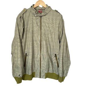 Michael Air Jordan Green Plaid Zip Up Windbreaker Golf Jacket Men’s XL